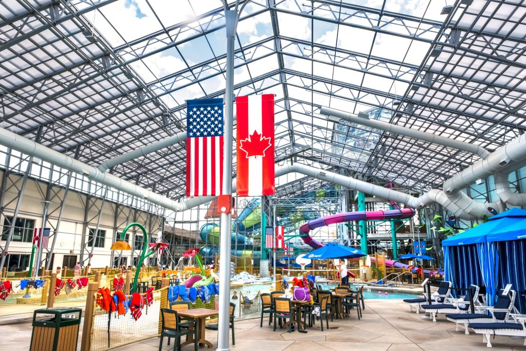 OpenAire Retractable Roof Structure Makes New Zehnder’s Splash Village Expansion a Year-Round Attraction featured image